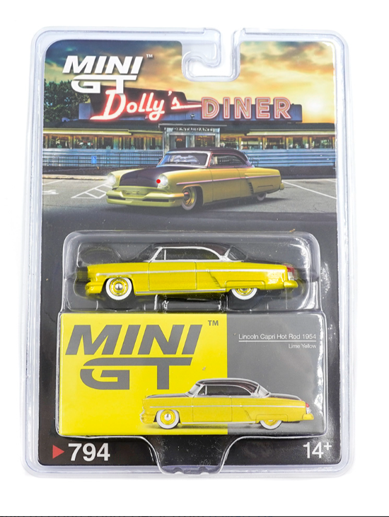 1/64 LINCOLN CAPRI HOT ROD 1954 LIME YELLOW