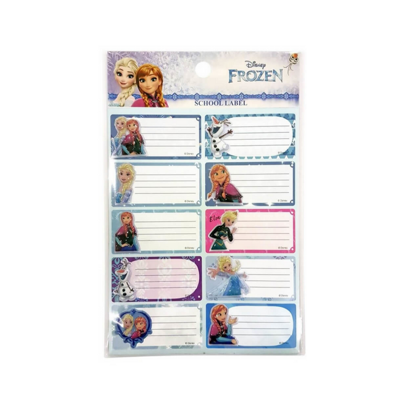 Frozen Kabartmalı Okul Etiketi