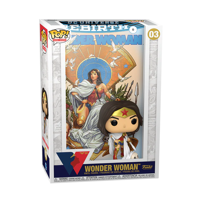 Funko Deluxe POP Figure - Comic Cover: Wonder Woman 80th Anniversary - Wonder Woman (Rebirth) On Throne