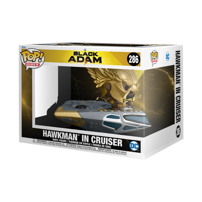 Funko Deluxe Pop Figure - Rides Movies: DC Heroes - Black Adam - Hawkman in Cruiser #286#