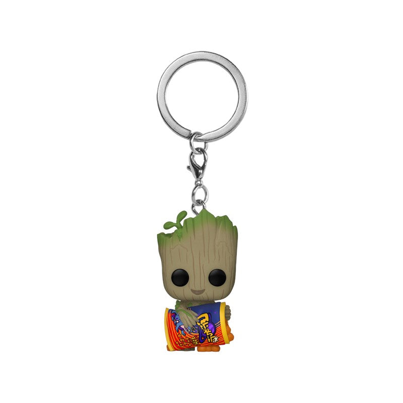 Funko POP Anahtarlık Marvel I Am Groot Groot wıth Cheese Puffs