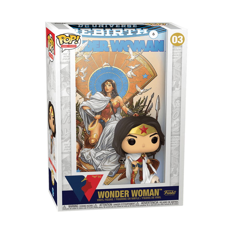Funko Deluxe POP Figure - Comic Cover: Wonder Woman 80th Anniversary - Wonder Woman (Rebirth) On Throne