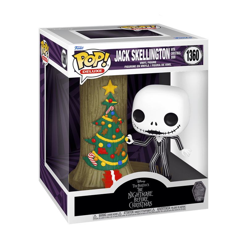 Funko POP Deluxe Disney: Nightmare Before Christmas 30th Anniversary, Jack Skellington With Christmas Door (Outlet)