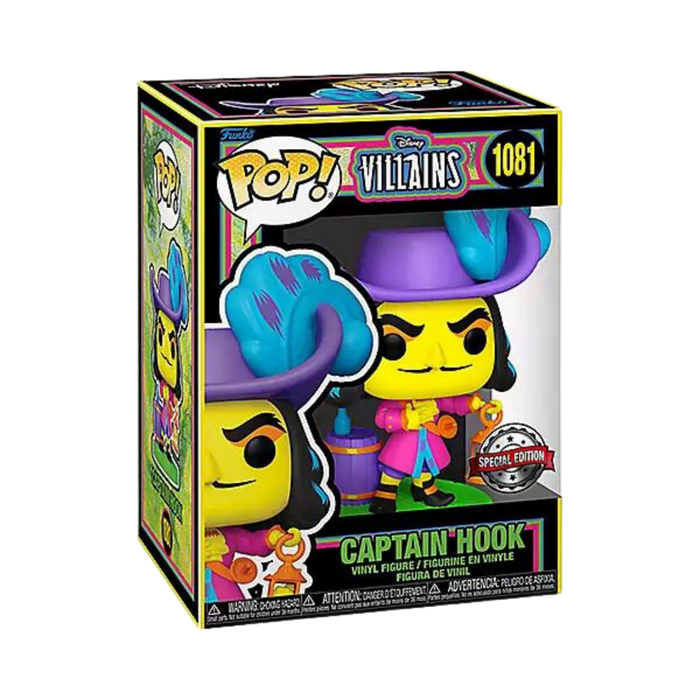 Funko POP Disney Villains Captian Hook (Blacklight) Special Edition