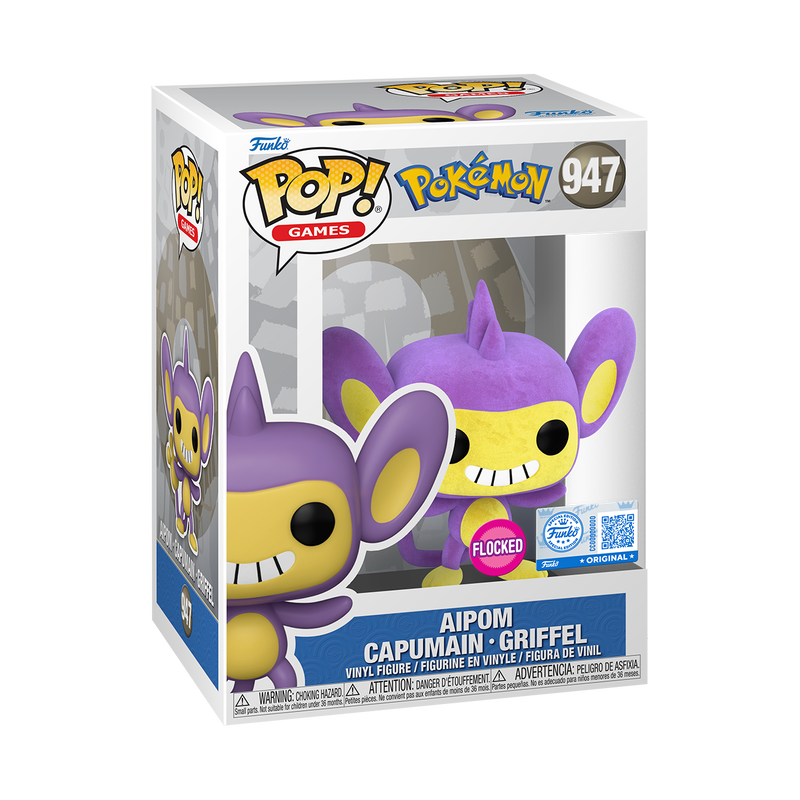 Funko Pop Games: Pokemon- Aipom Flocked Special Edition