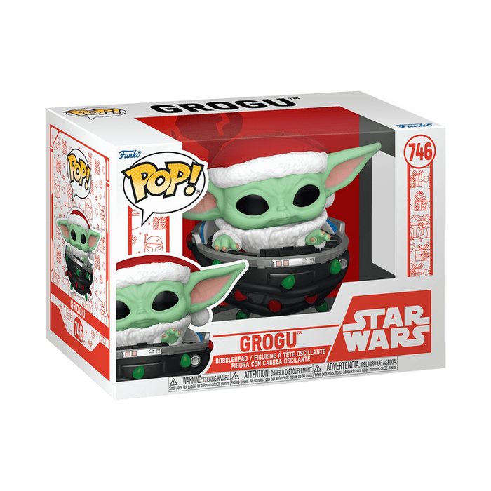 Funko POP Star Wars: Holiday - Grogu with Santa Hat in Pram