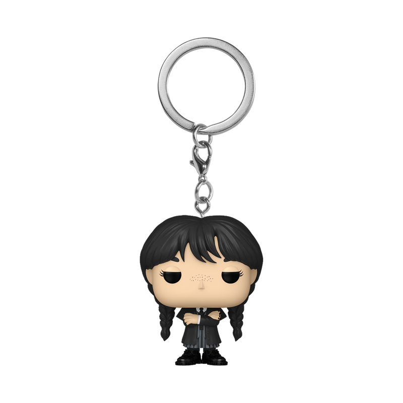 Funko POP  TV Anahtarlık: The Addams Family- Wednesday Addams (Black Coat)