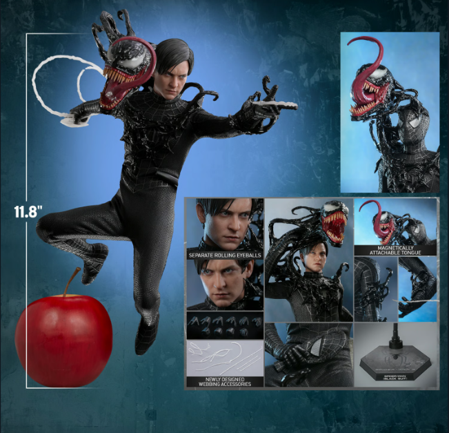 Hot Toys Spider-Man Black Suit Deluxe Version Sixth Scale Figure