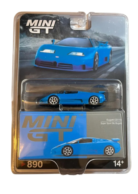 Mini Gt 1/64 BUGATTI EB 110 SUPER SPORT BLU BUGATTI