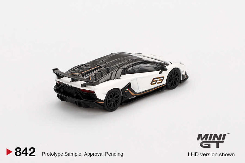Mini GT 1/64 LAMBORGHINI AVENTADOR SVJ 63 BIANCO ASOPO
