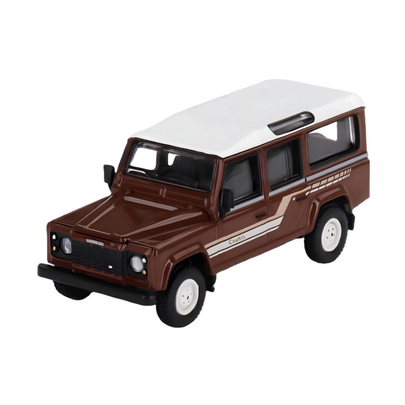 Mini GT 1/64 Land Rover Defender 110 1985 County Station Wagon Russet Brown