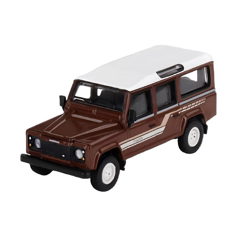 Mini GT 1/64 Land Rover Defender 110 1985 County Station Wagon Russet Brown