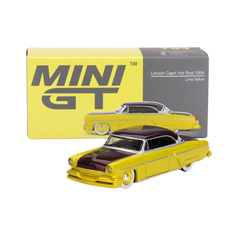 Mini GT 1/64 Lincoln Capri Hot Rod 1954 Lime Yellow