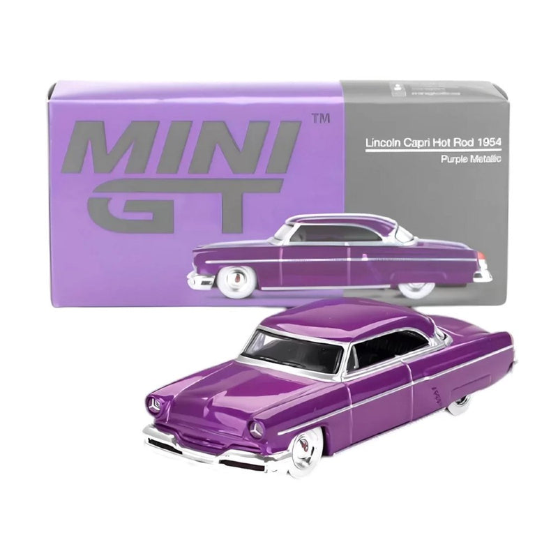 Mini Gt 1/64 LINCOLN CAPRI HOT ROD 1954 PURPLE METALLIC