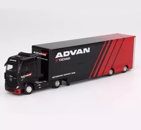 Mini Gt 1/64 MERCEDES BENZ ACTROS WRACING TRANSPORTER ADVA