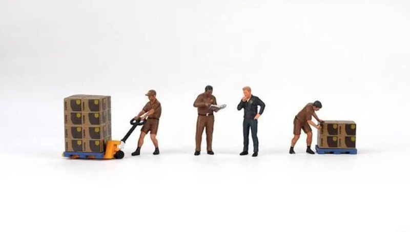 Mini Gt 1/64 METAL FIGURINE- UPS DRİVER AND WORKERS