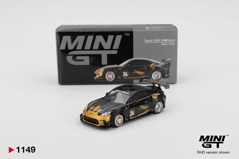 Mini GT1/64 TOYOTA GR86 LB NATION BLACK GOLD