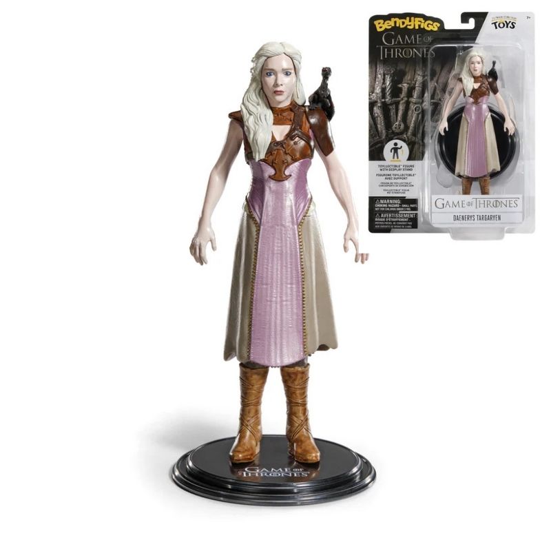 BendyFigs Game Of Thrones – Daenerys Targaryen Avec Drogon – Figurine Flexible 16 Cm, Noble Collection