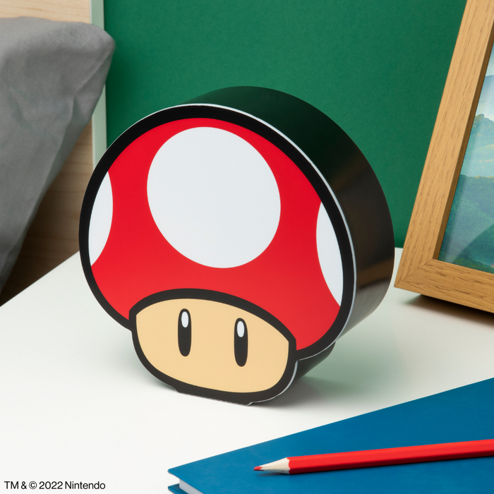"Paladone Super Mushroom Box Light (Icon Light that lights up when you press the button)