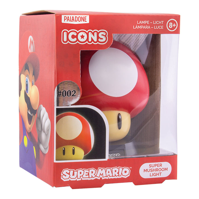 Paladone Super Mushroom Icon Light V4 (Icon Light that lights up when you press the button)